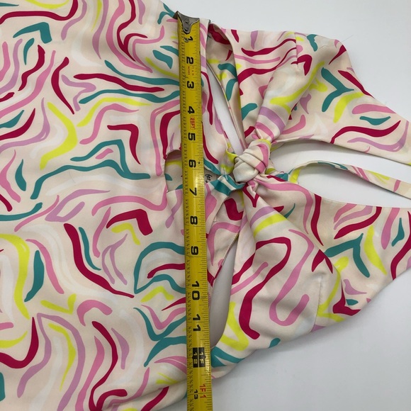 For Love And Lemons Palmer Satin Mini Dress Multi Cutout Cute Colorful - Picture 7 of 12